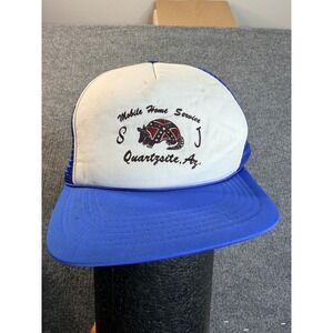 Vintage Winner S&J Mobile Home Service Quartzsite AZ Trucker Hat Blue White Mesh